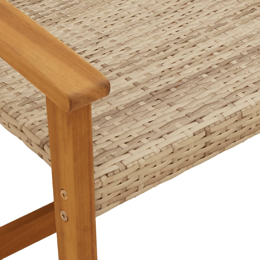 5-Tlg. Garten-Lounge-Set Poly Rattan Und Akazienholz