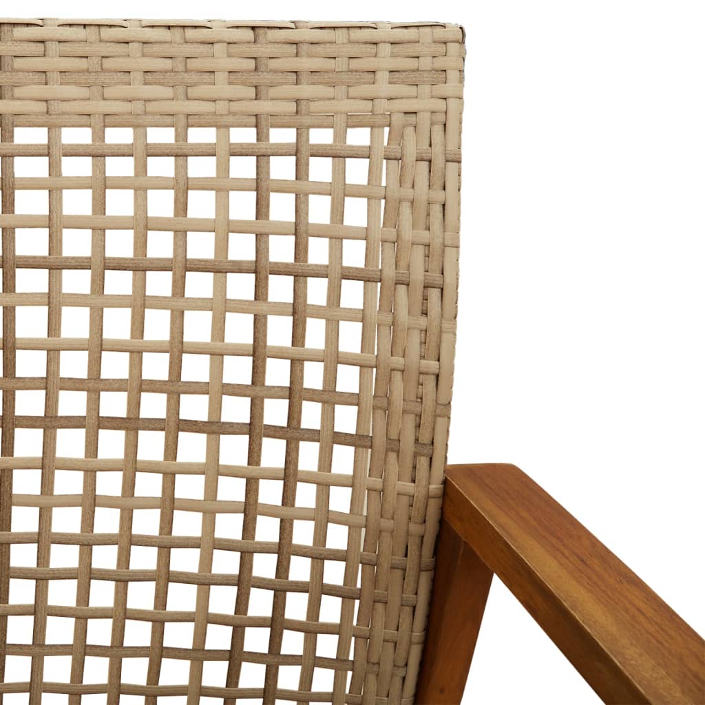 5-Tlg. Garten-Lounge-Set Poly Rattan Und Akazienholz