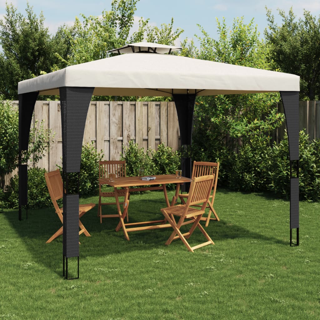 Pavillon Mit Doppeldach 3,98X2,98 M Stahl