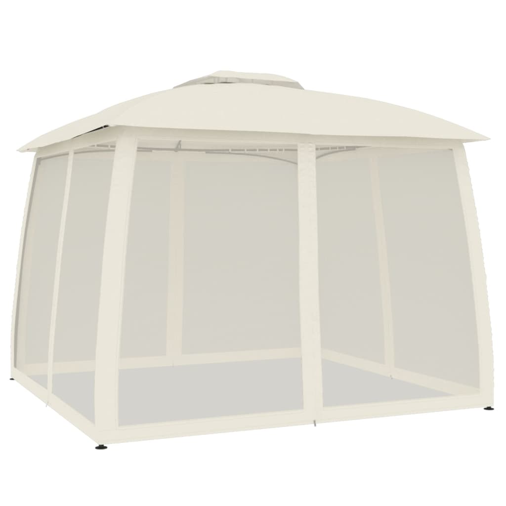 Pavillon Mit Doppeldach & Netzwänden 2,93X2,93 M Stahl