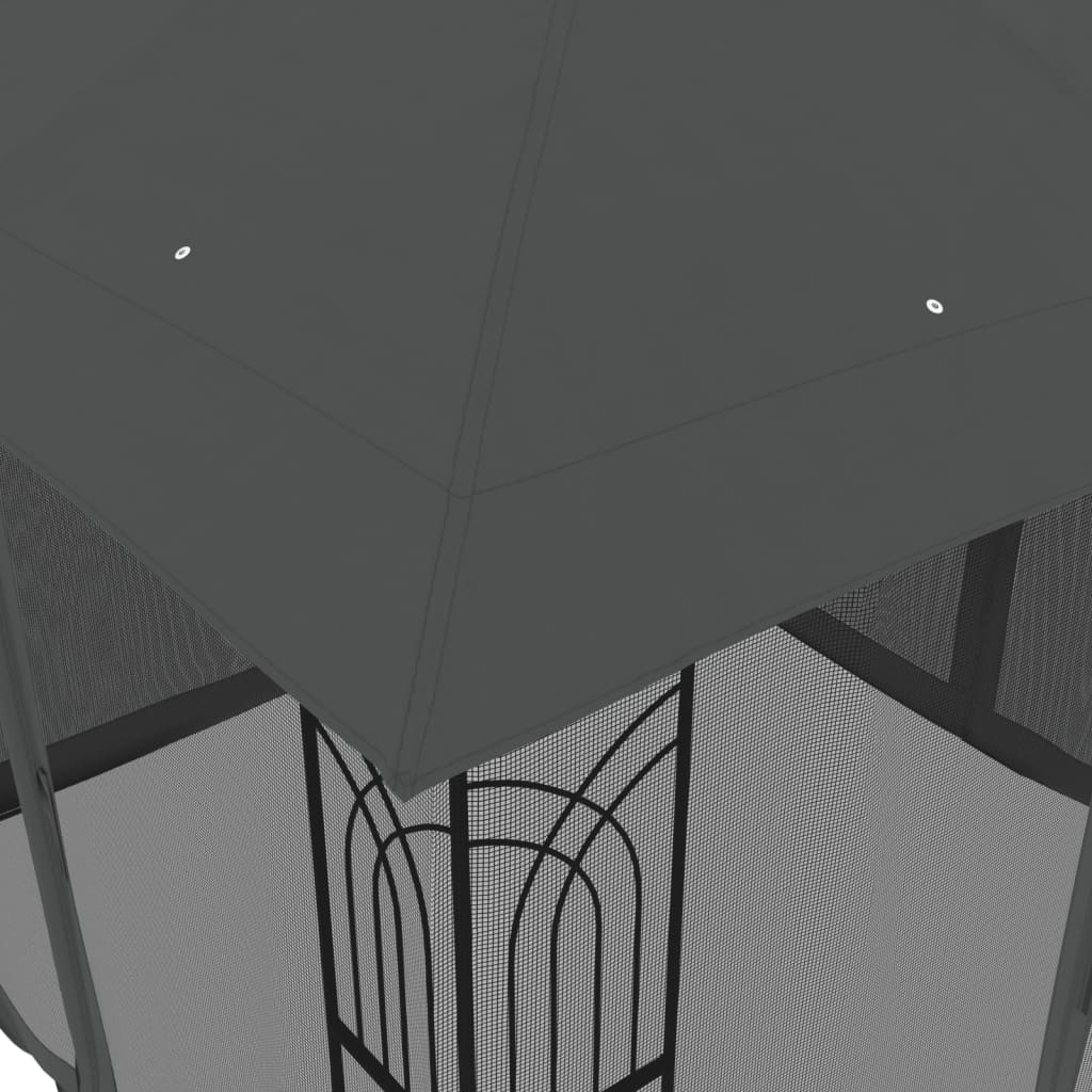 Pavillon Mit Doppeldach & Netzwänden 2,94X2,94M Stahl