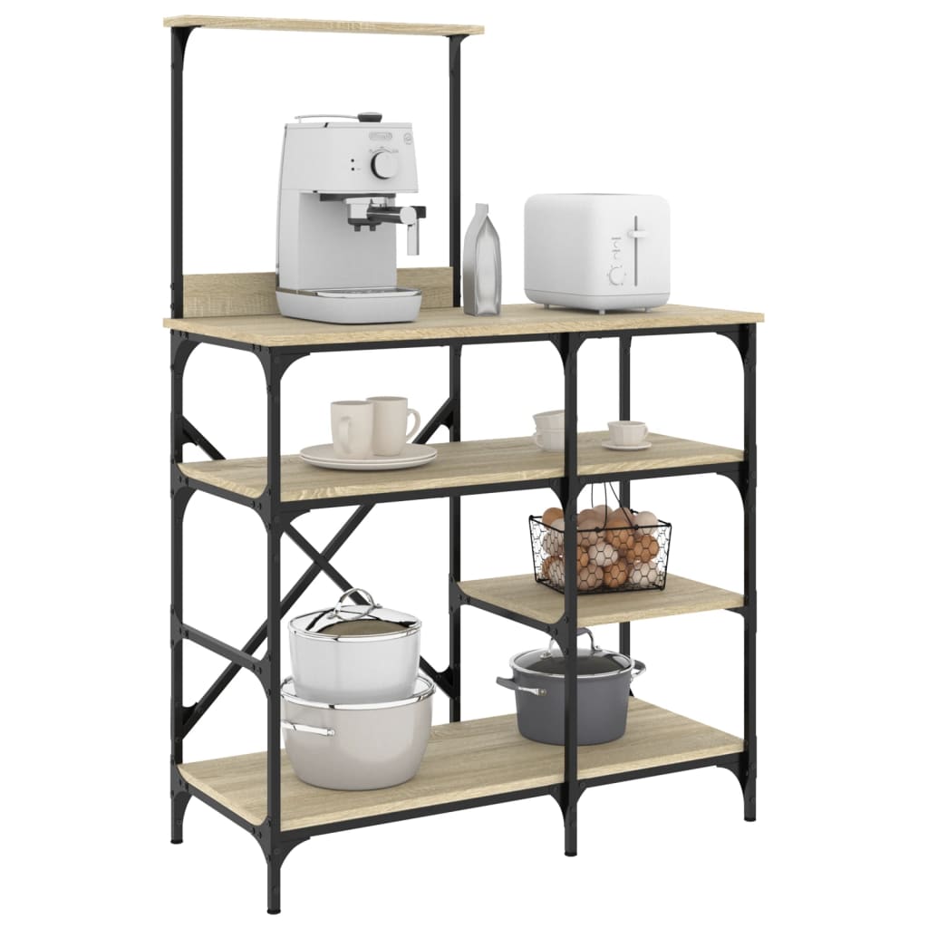 Bäckerregal 90X40X132 Cm Holzwerkstoff Und Metall