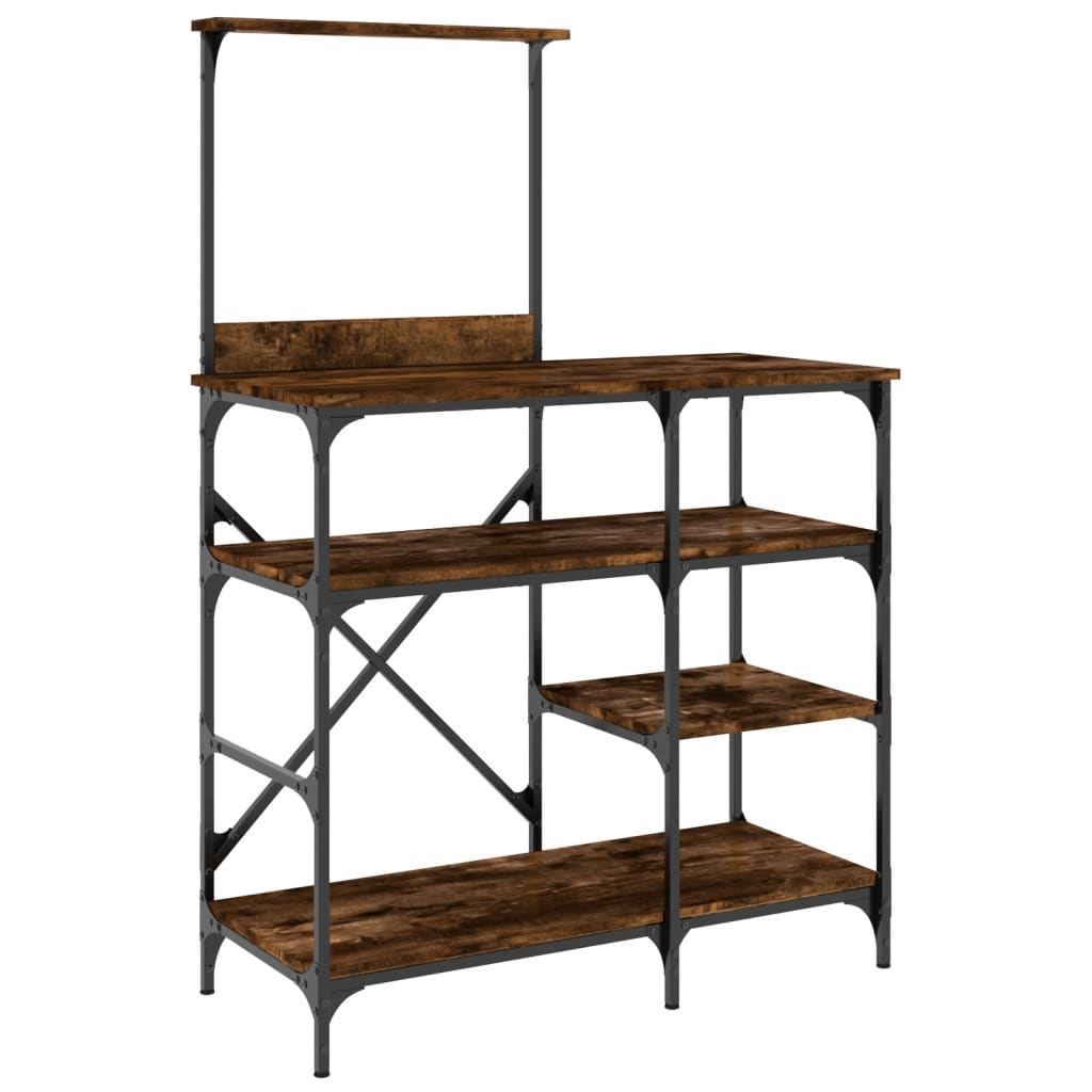 Bäckerregal 90X40X132 Cm Holzwerkstoff Und Metall