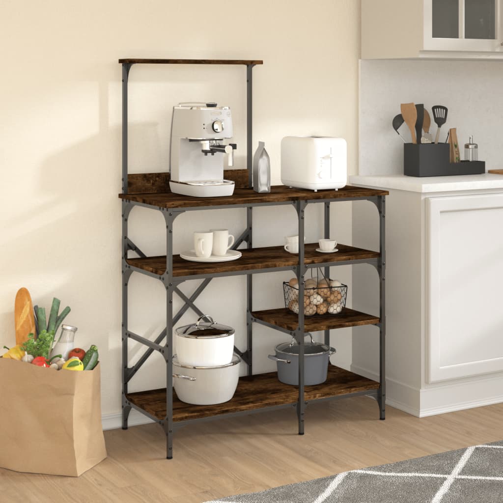 Bäckerregal 90X40X132 Cm Holzwerkstoff Und Metall