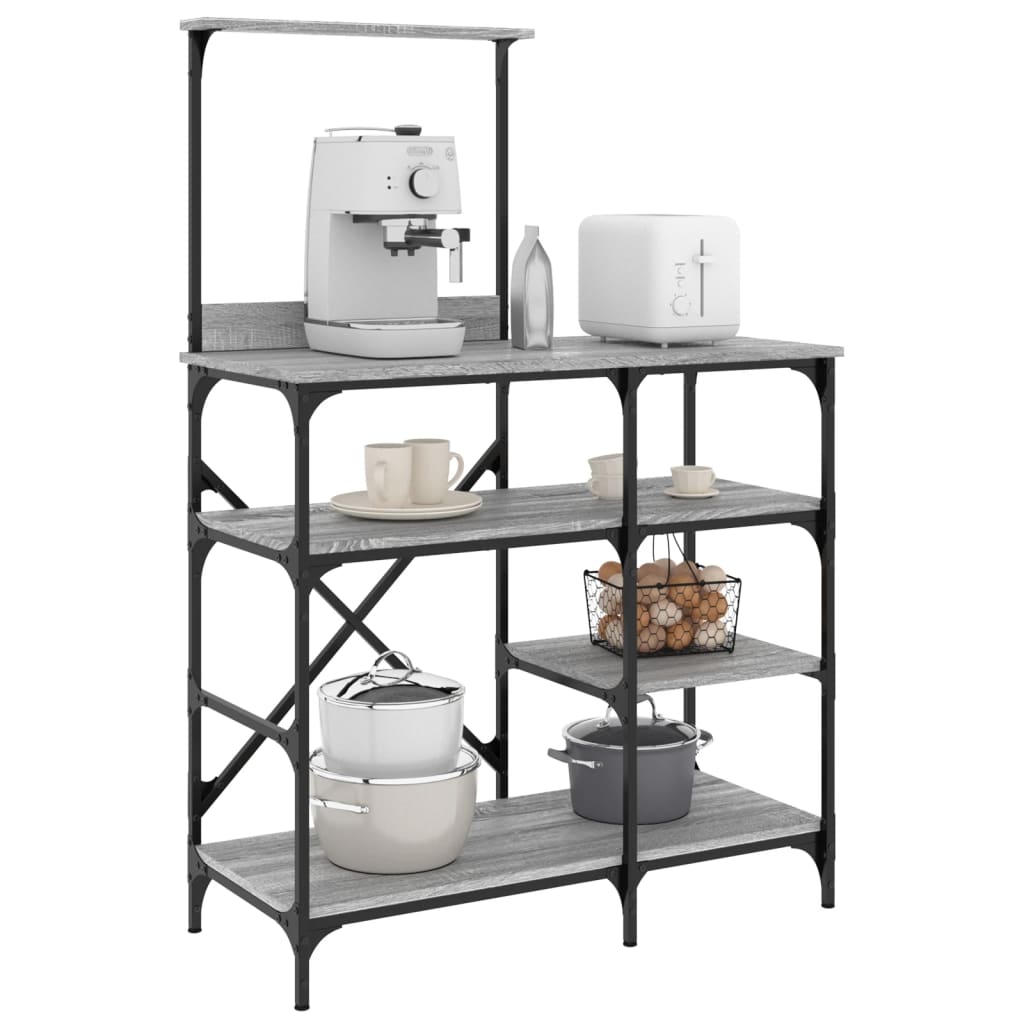 Bäckerregal 90X40X132 Cm Holzwerkstoff Und Metall