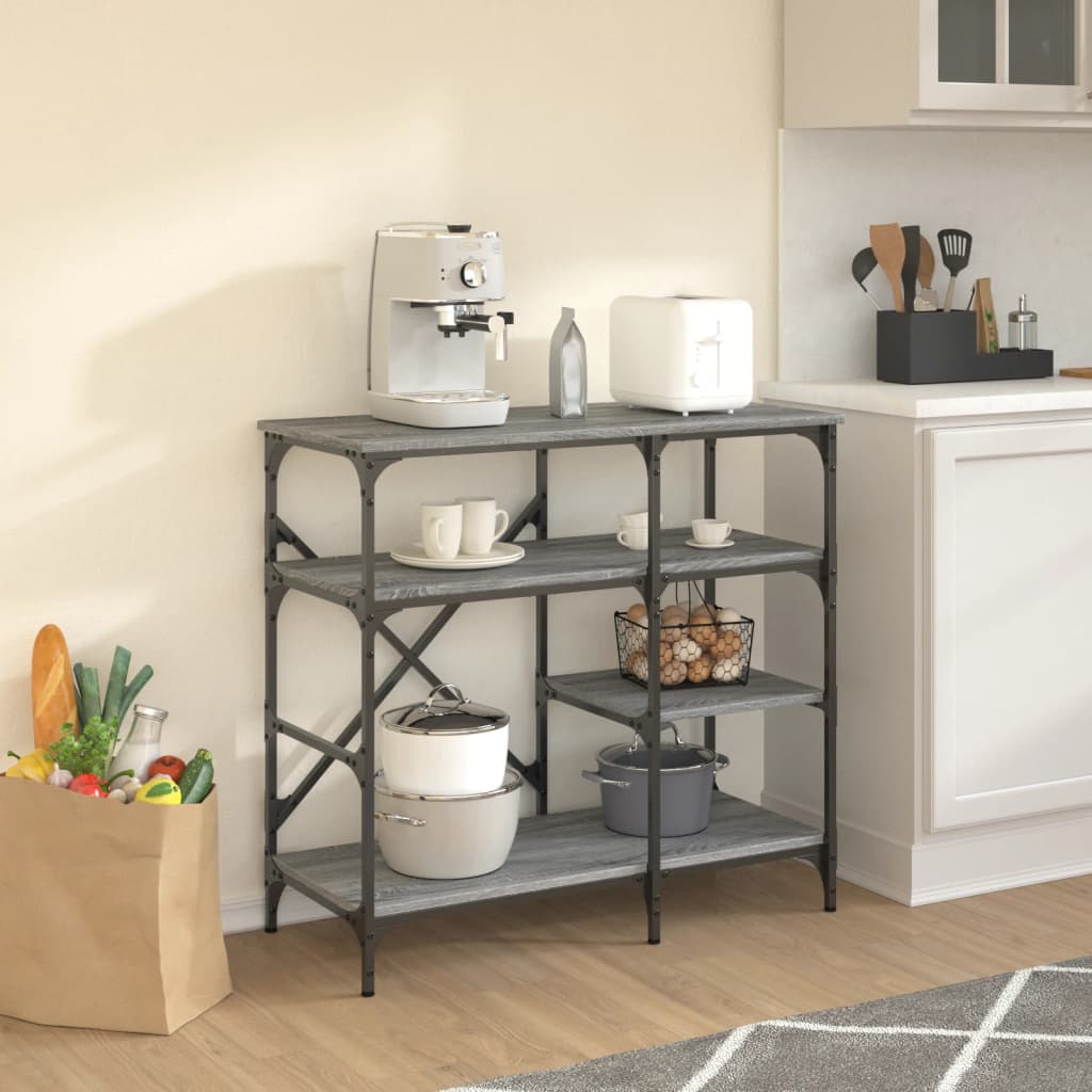 Bäckerregal Sonoma 90X40X84 Cm Holzwerkstoff Und Metall