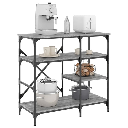 Bäckerregal Sonoma 90X40X84 Cm Holzwerkstoff Und Metall