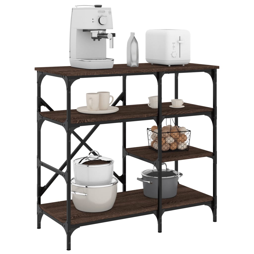 Bäckerregal Sonoma 90X40X84 Cm Holzwerkstoff Und Metall