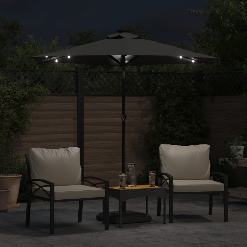 Sonnenschirm Mit Led Und Stahlmast 225X225X212 Cm