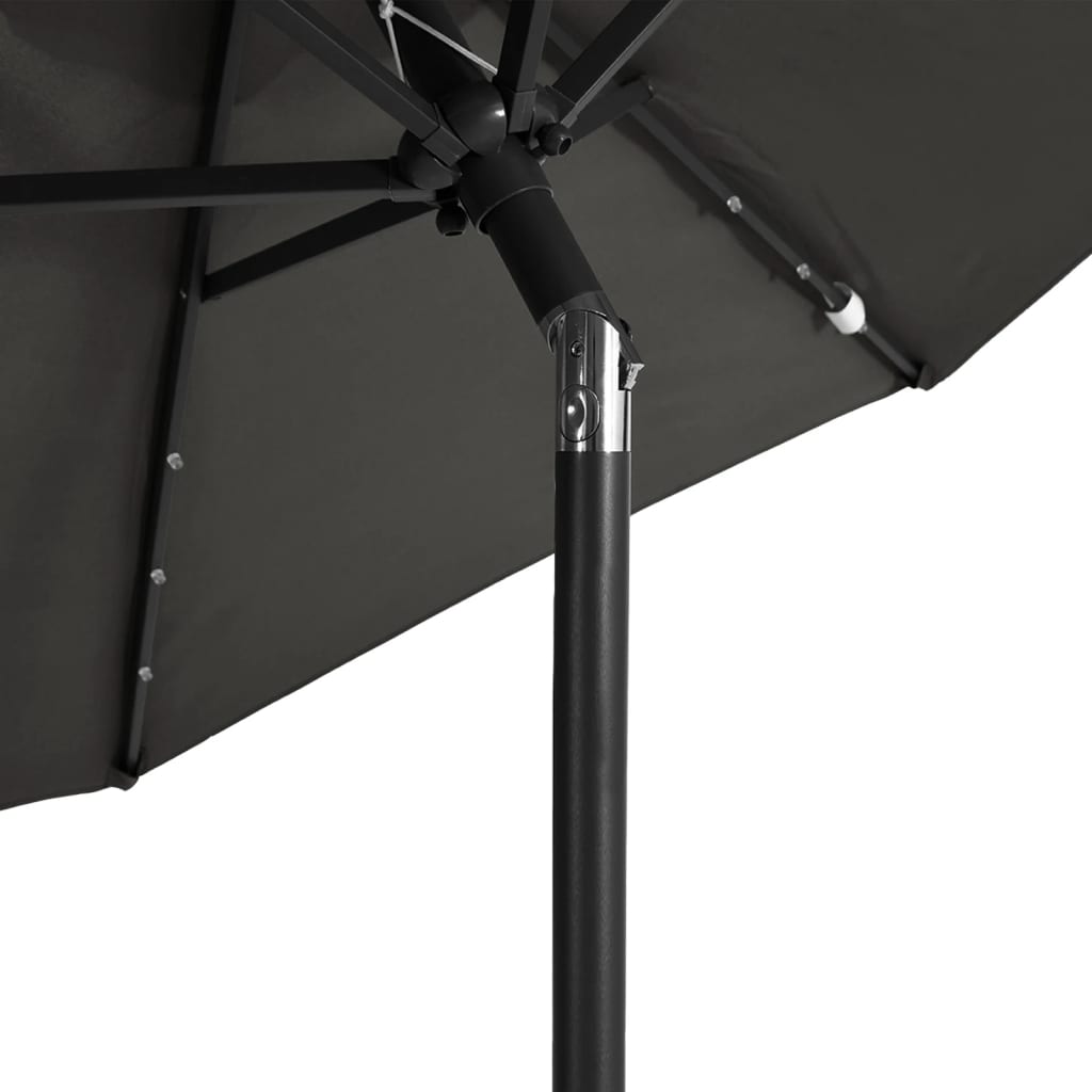 Sonnenschirm Mit Led Und Stahlmast 225X225X212 Cm