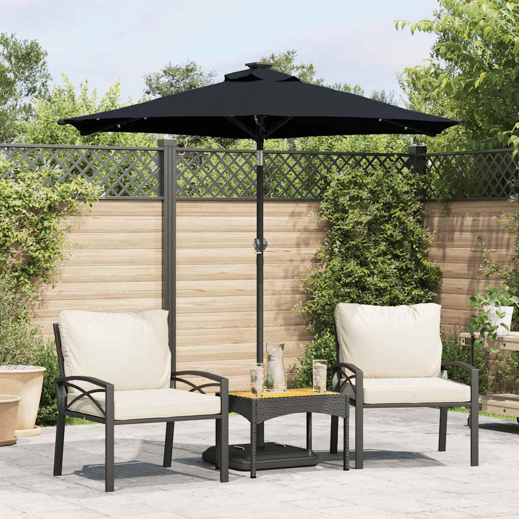 Sonnenschirm Mit Led Und Stahlmast 225X225X212 Cm