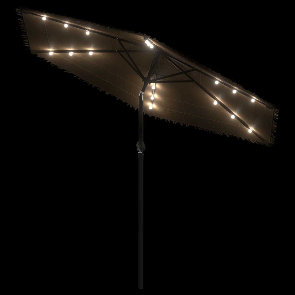 Sonnenschirm Mit Led Und Stahlmast Braun