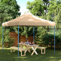 Partyzelt Faltbar Pop-Up Mit 4 Seitenteilen Beige