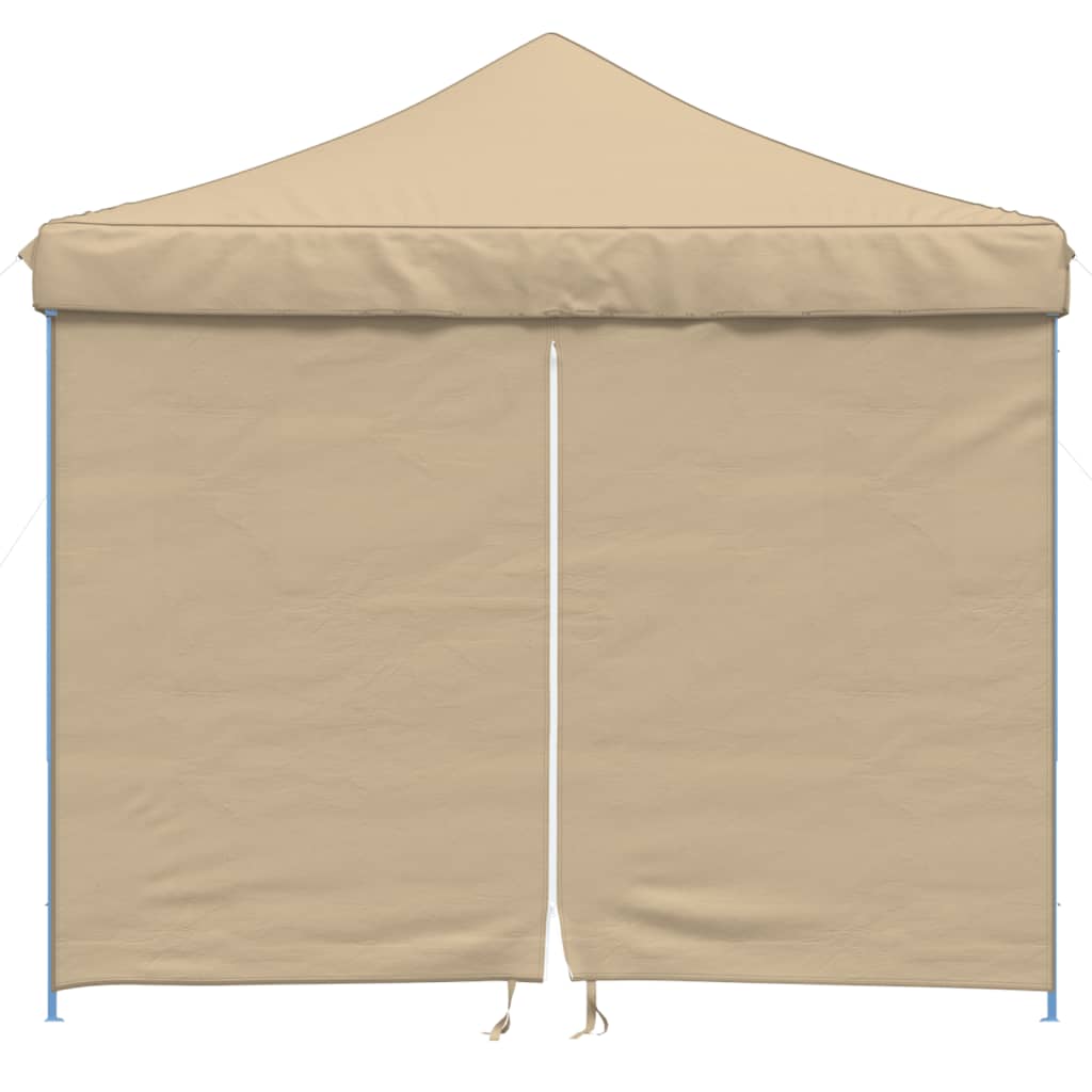 Partyzelt Faltbar Pop-Up Mit 4 Seitenteilen Beige