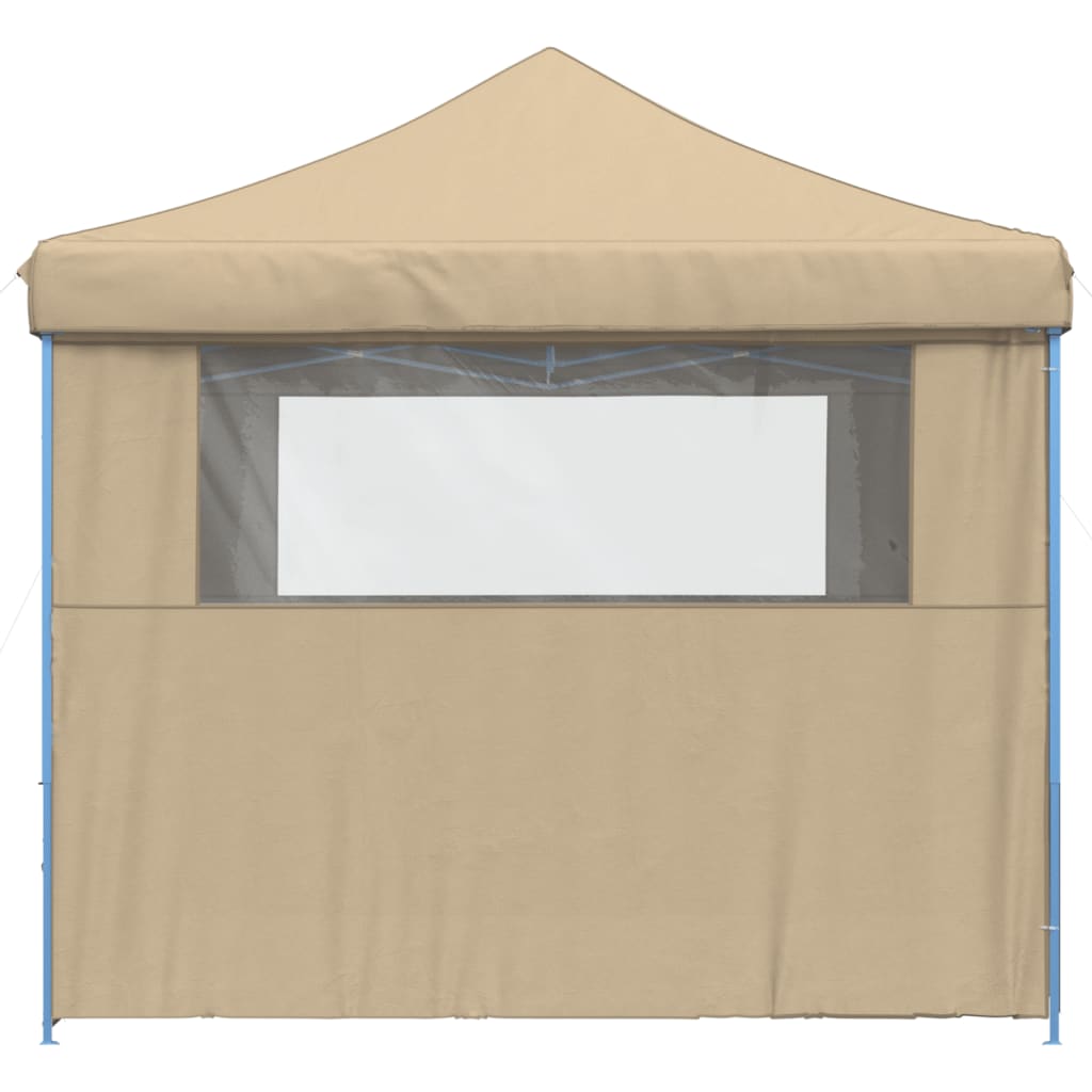Partyzelt Faltbar Pop-Up Mit 4 Seitenteilen Beige