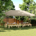 Partyzelt Faltbar Pop-Up Mit 4 Seitenteilen Taupe