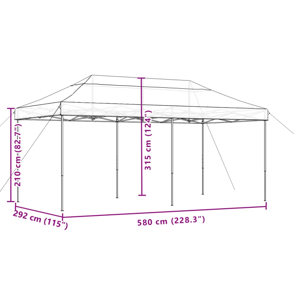 Partyzelt Faltbar Pop-Up Rot 580X292X315 Cm Terrakotta