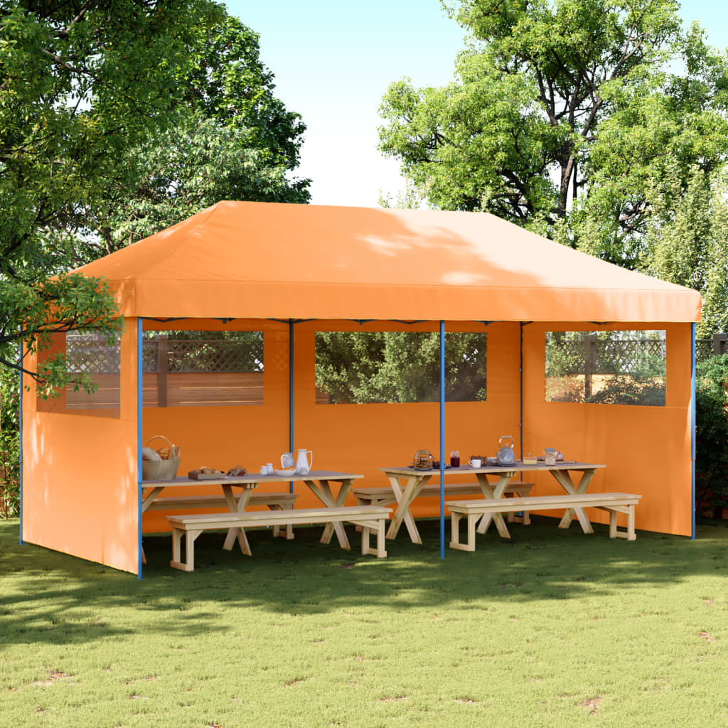 Partyzelt Faltbar Pop-Up Mit 4 Seitenteilen Orange