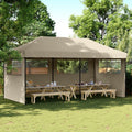 Partyzelt Faltbar Pop-Up Mit 4 Seitenteilen Taupe