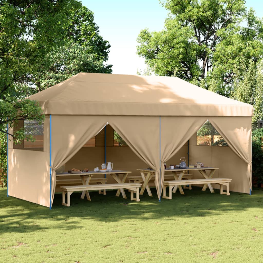 Partyzelt Faltbar Pop-Up 580X292X315 Cm Beige