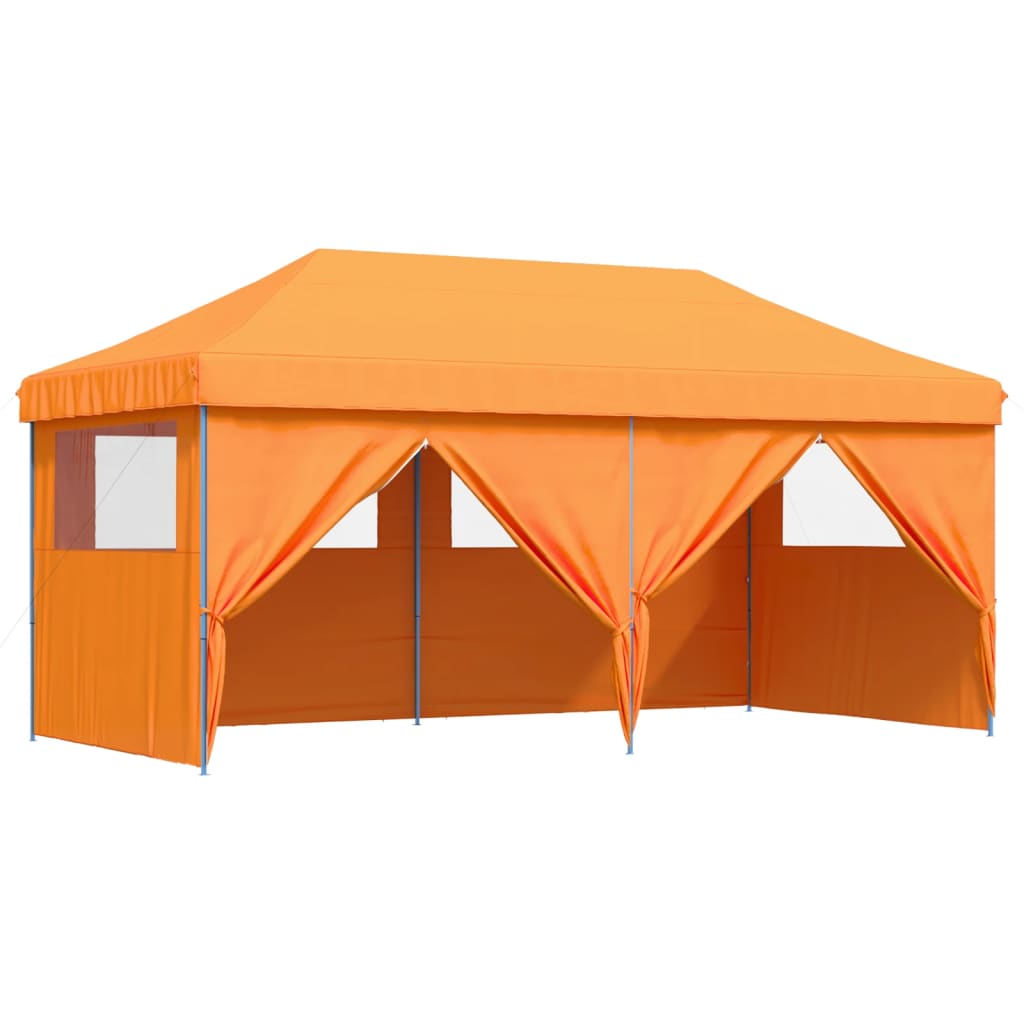 Partyzelt Faltbar Pop-Up Mit 4 Seitenteilen Orange