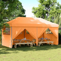Partyzelt Faltbar Pop-Up Mit 4 Seitenteilen Orange