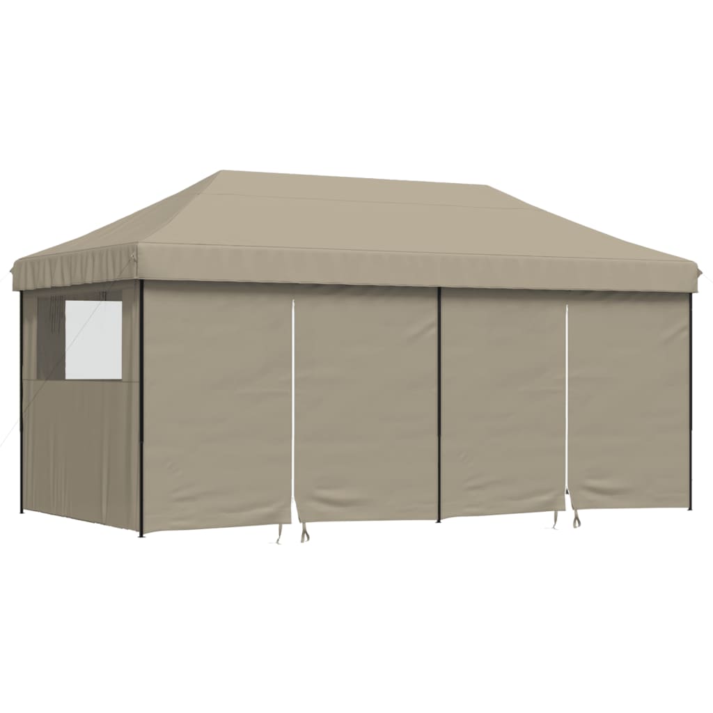 Partyzelt Faltbar Pop-Up Mit 4 Seitenteilen Taupe