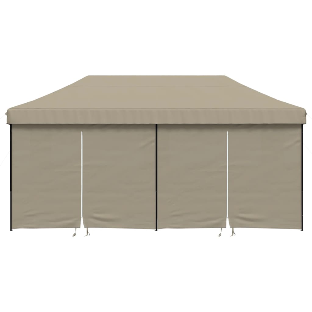 Partyzelt Faltbar Pop-Up Mit 4 Seitenteilen Taupe
