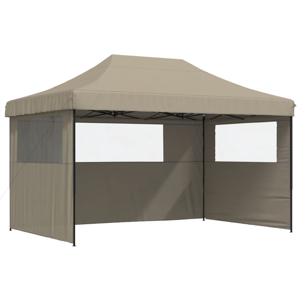 Partyzelt Faltbar Pop-Up Mit 3 Seitenteilen Taupe