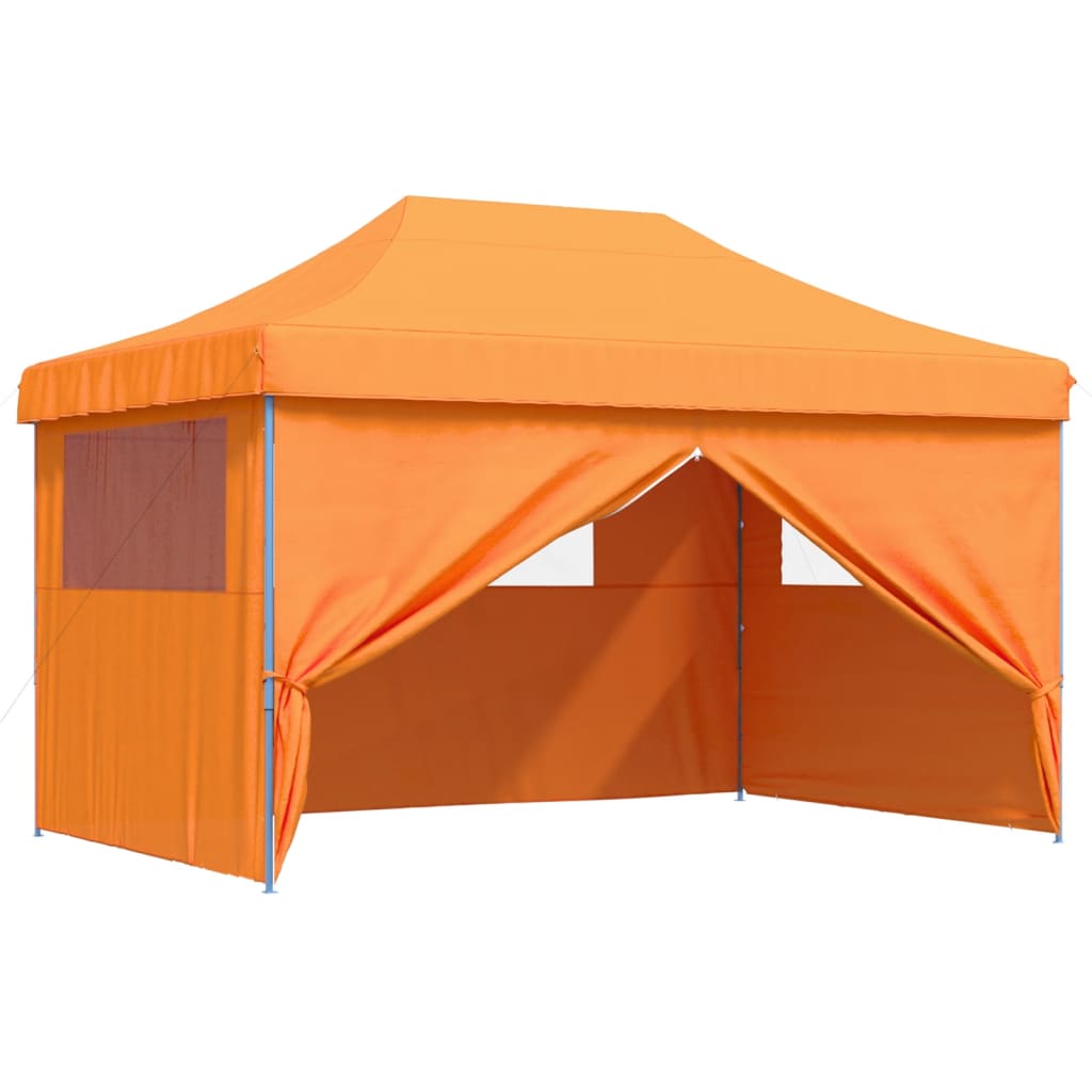 Partyzelt Faltbar Pop-Up Mit 4 Seitenteilen Orange
