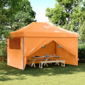 Partyzelt Faltbar Pop-Up Mit 4 Seitenteilen Orange