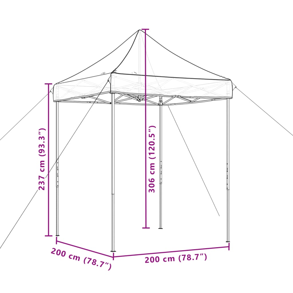 Partyzelt Faltbar Pop-Up 200X200X306 Cm Beige