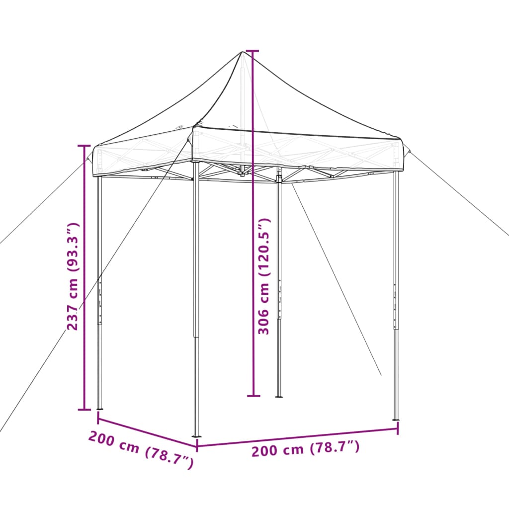 Partyzelt Faltbar Pop-Up 200X200X306 Cm Braun