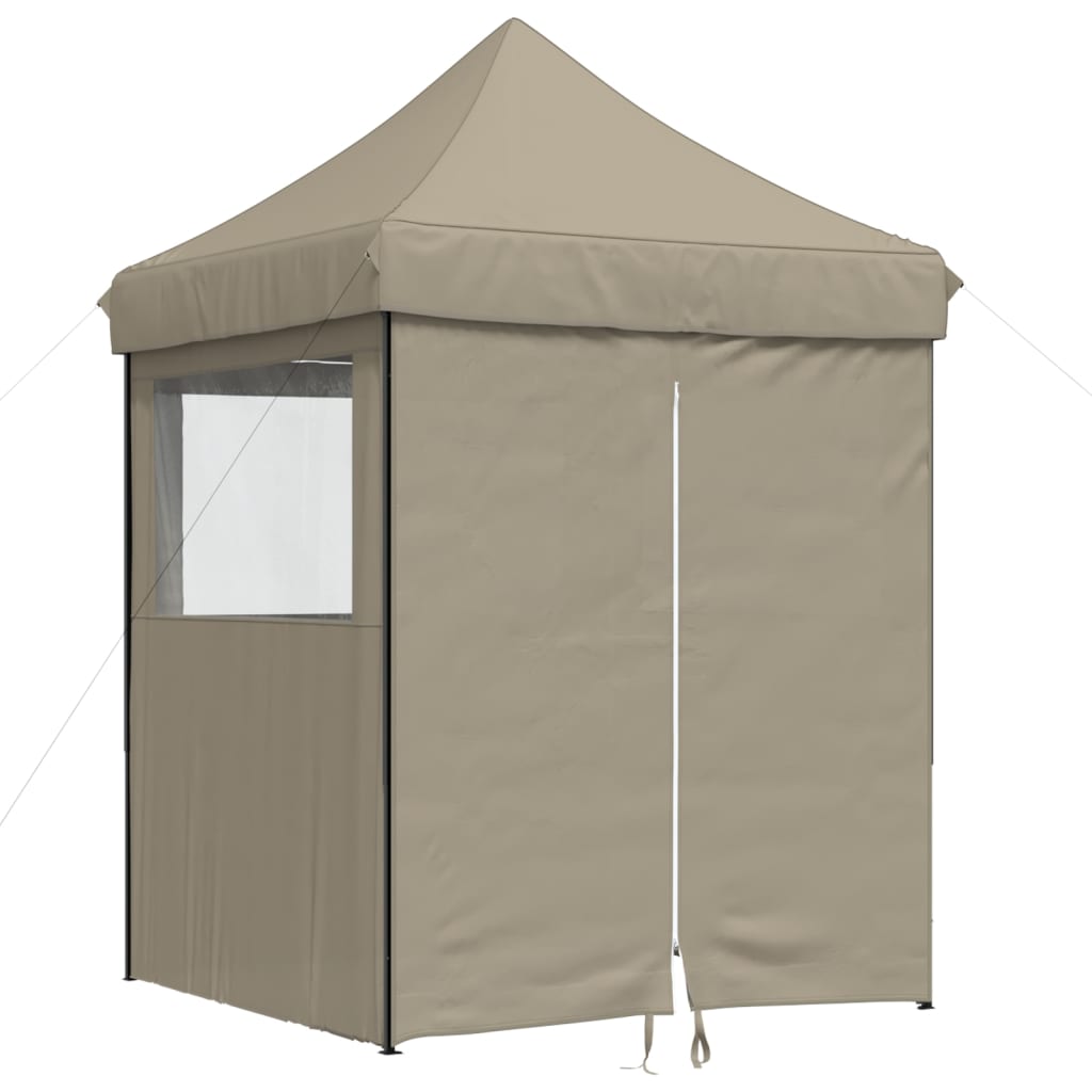 Partyzelt Faltbar Pop-Up Mit 4 Seitenteilen Taupe