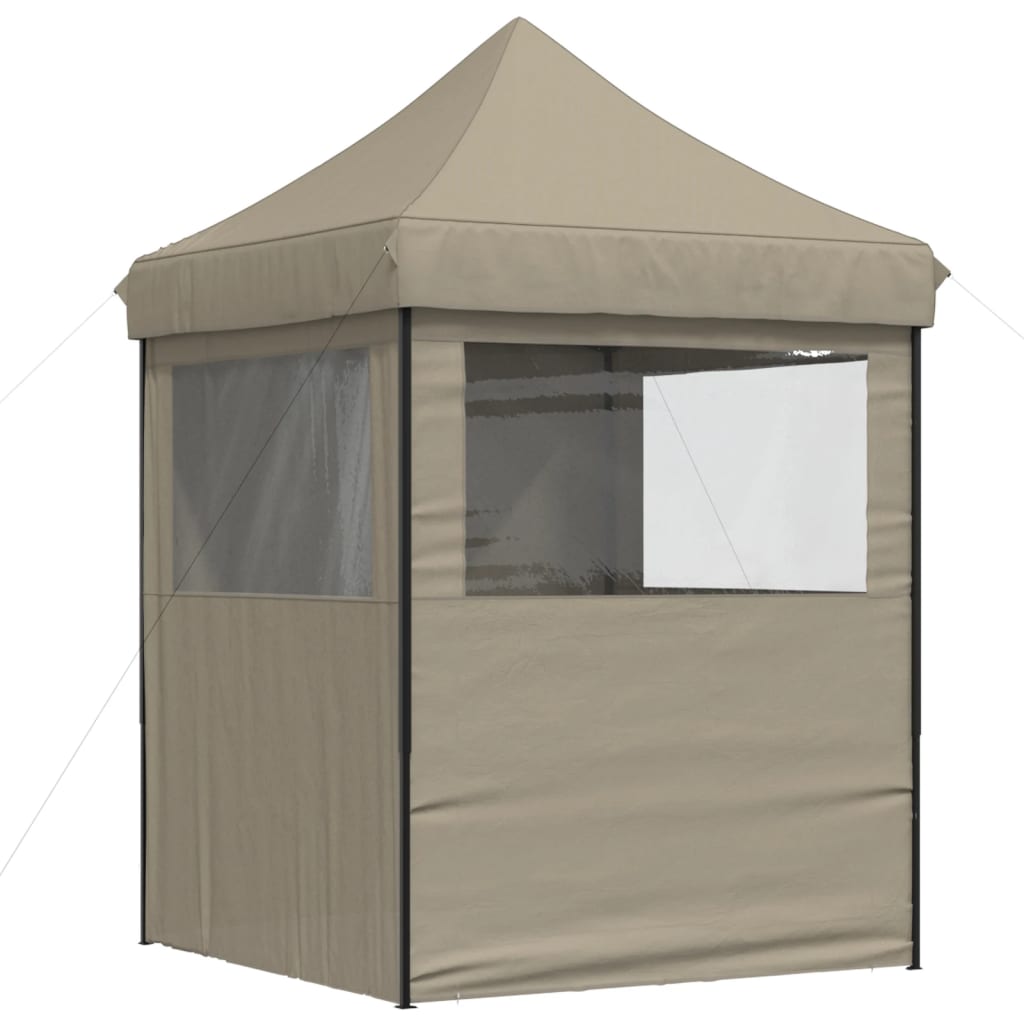 Partyzelt Faltbar Pop-Up Mit 4 Seitenteilen Taupe