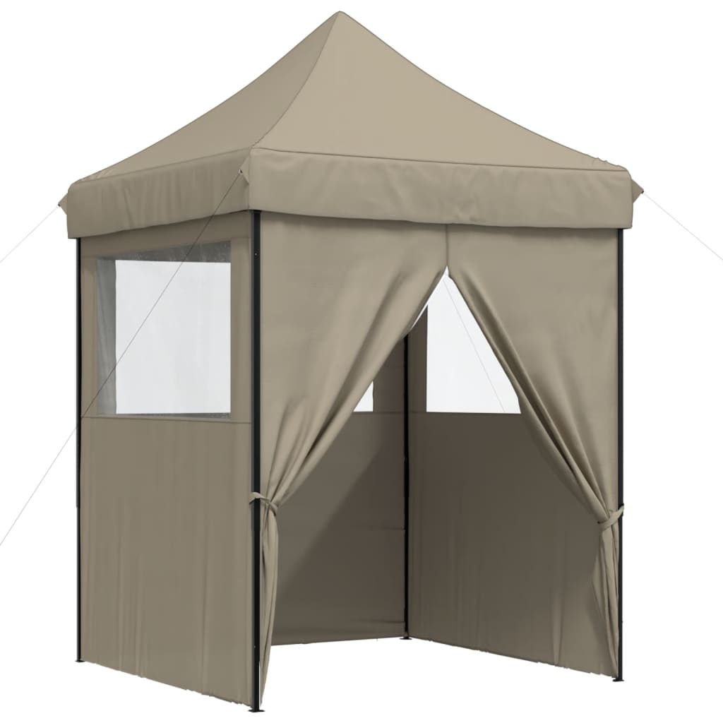 Partyzelt Faltbar Pop-Up Mit 4 Seitenteilen Taupe