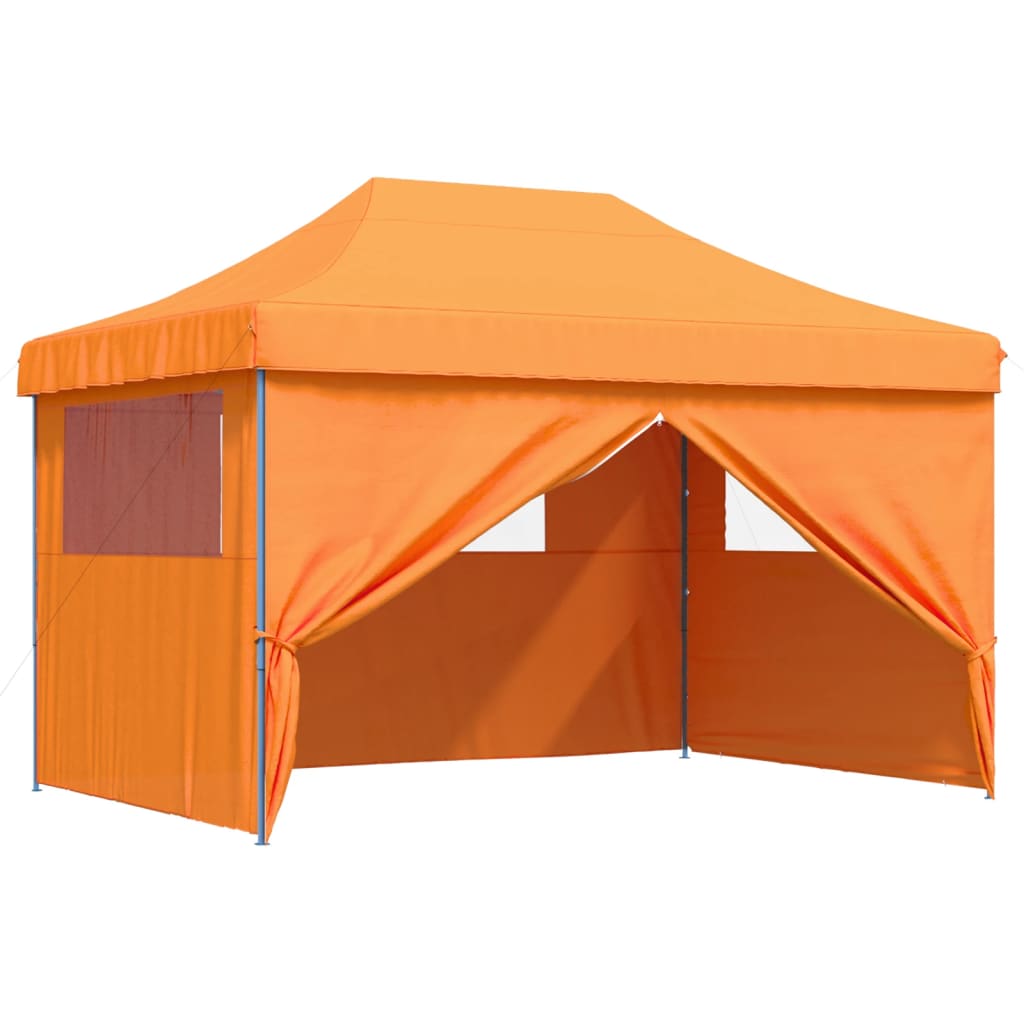 Partyzelt Faltbar Pop-Up Mit 4 Seitenteilen Orange