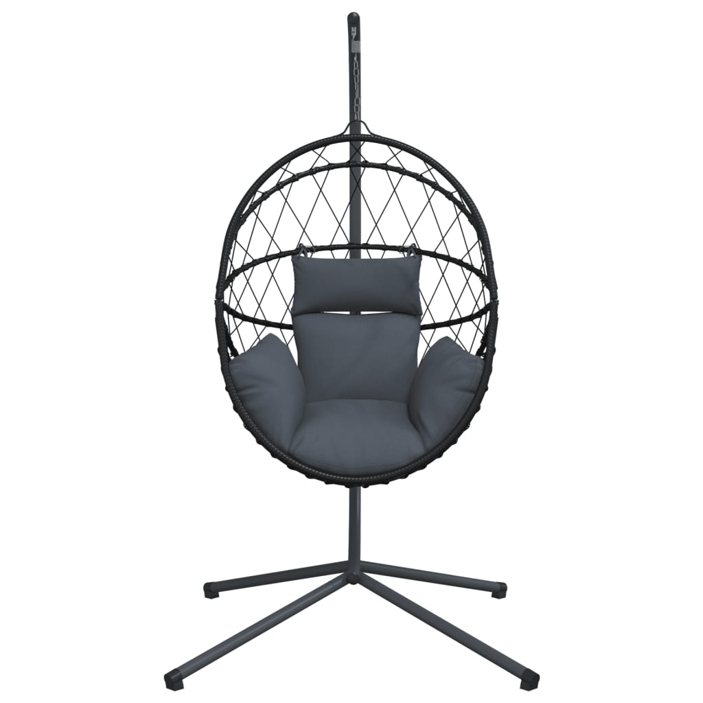 Hängesessel Ei-Design Mit Ständer Rattan Und Stahl