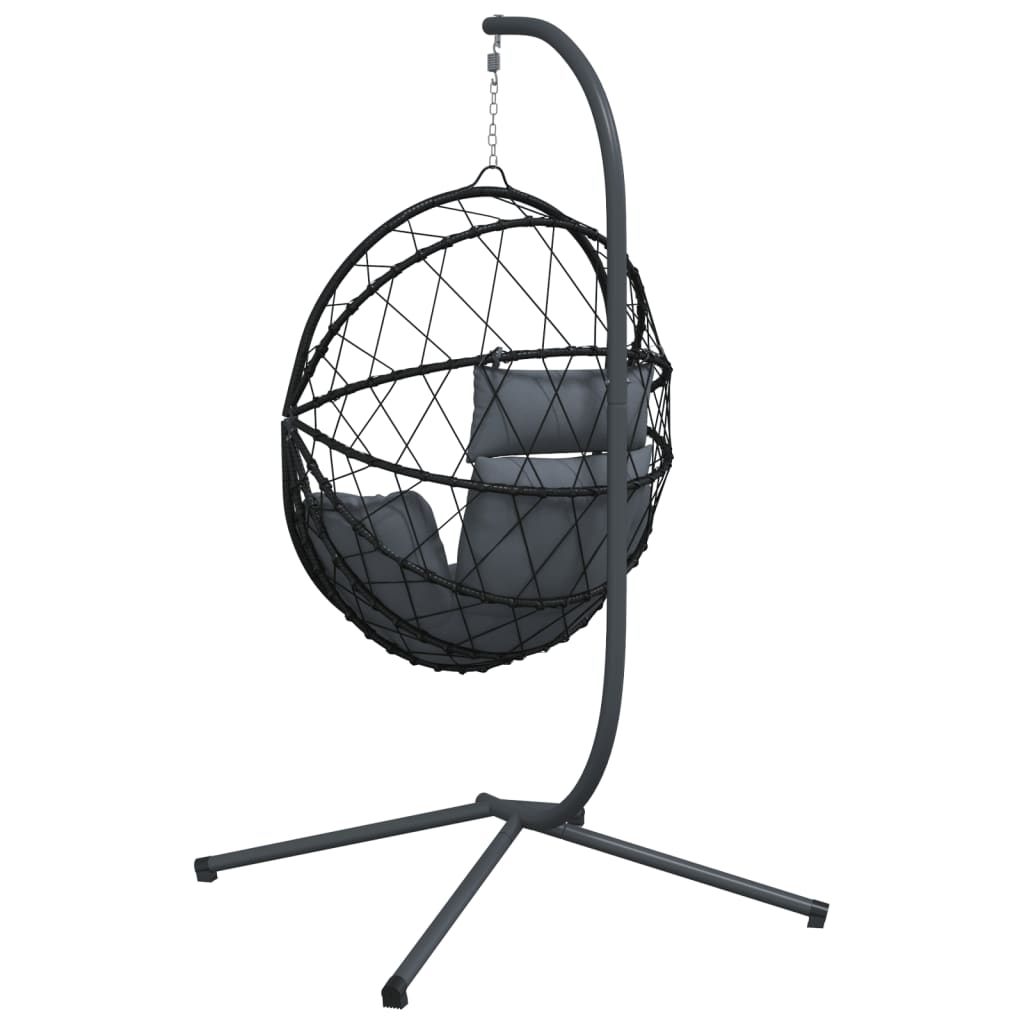 Hängesessel Ei-Design Mit Ständer Rattan Und Stahl