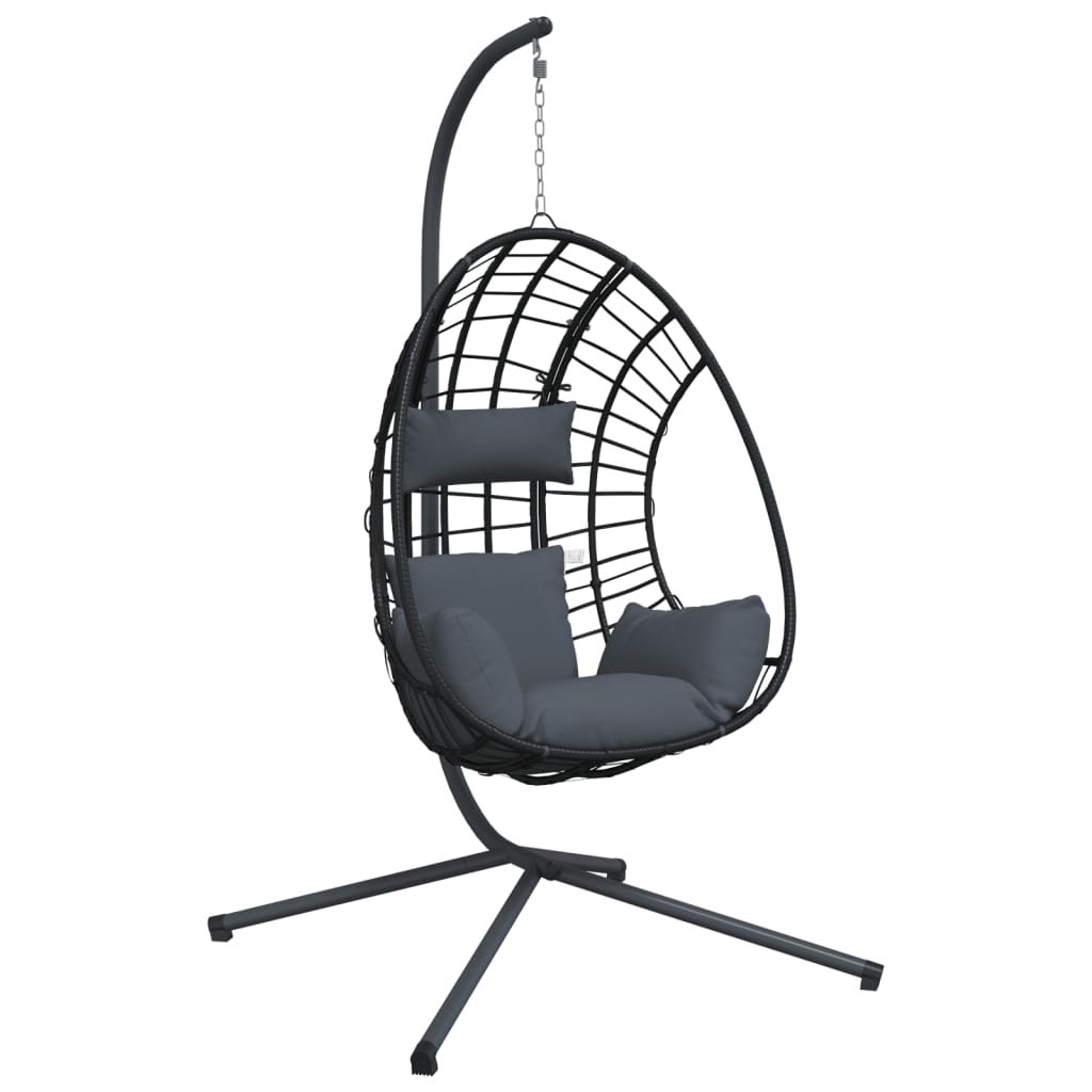 Hängesessel Ei-Design Mit Ständer Rattan Und Stahl