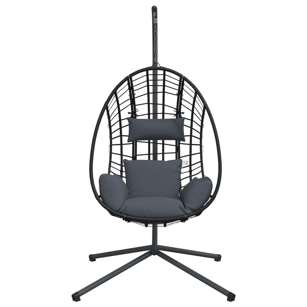 Hängesessel Ei-Design Mit Ständer Rattan Und Stahl