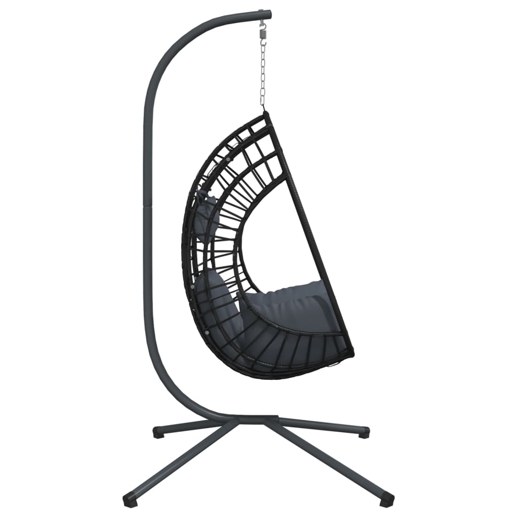 Hängesessel Ei-Design Mit Ständer Rattan Und Stahl