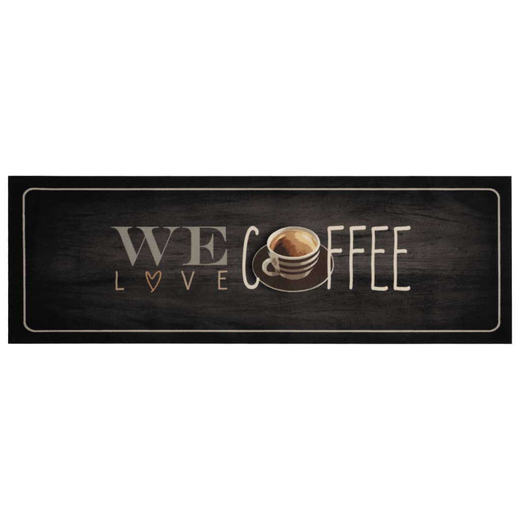 Küchenteppich Waschbar Kaffee Samt Kaffee Text