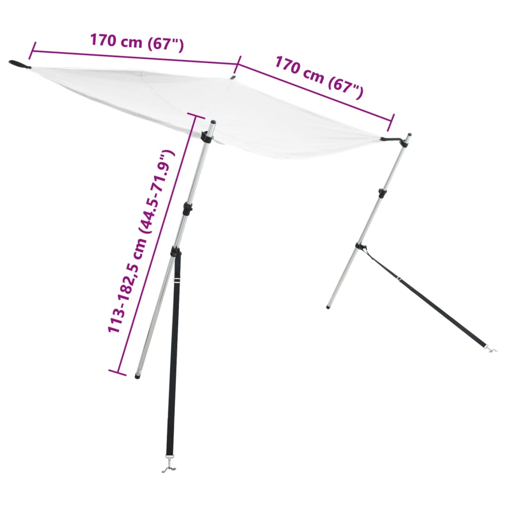 T-Top-Beschattungsverlängerung 170X170X(113-182,5) Cm