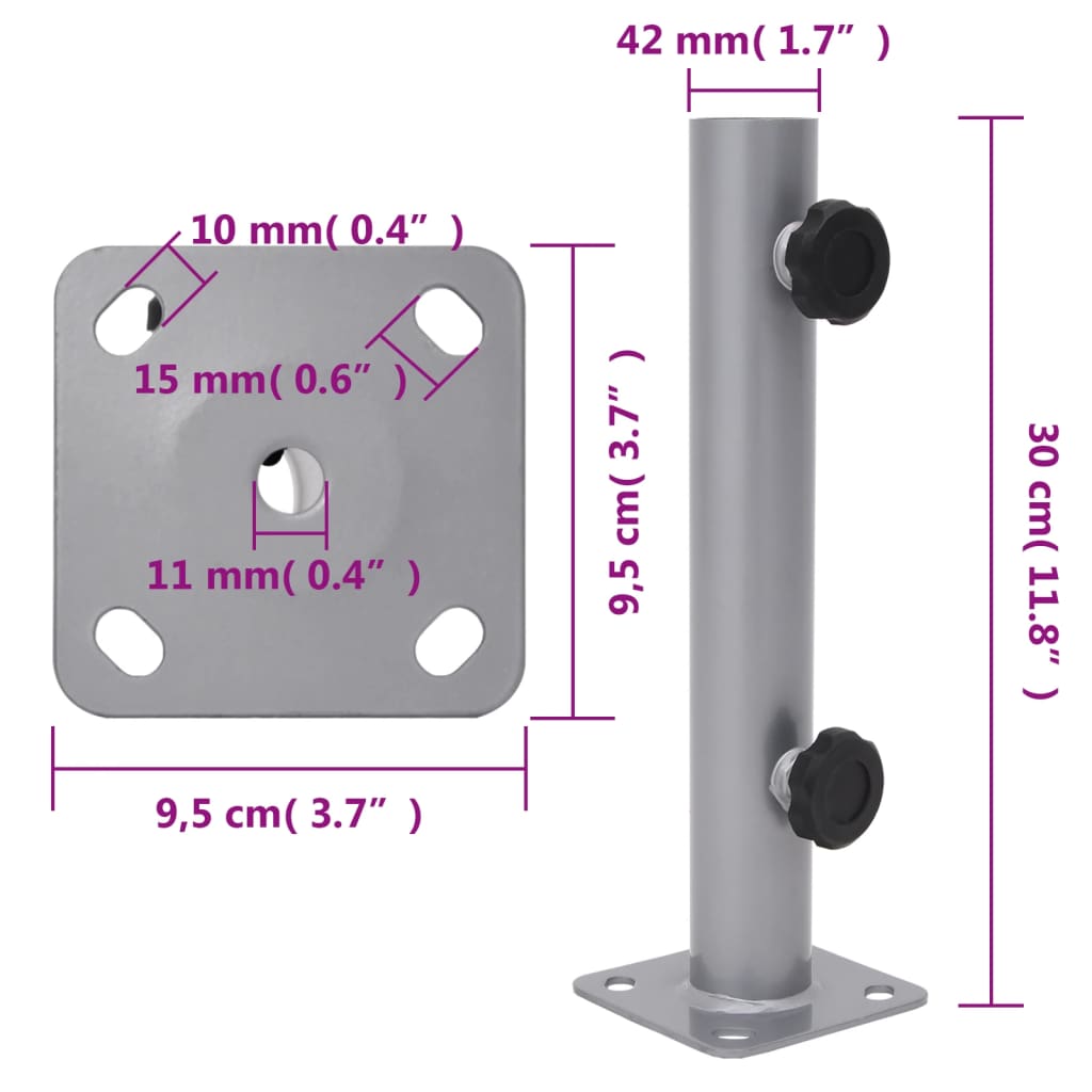 Sonnenschirmständer Für Ø32/34/38 Mm Mast N Stahl
