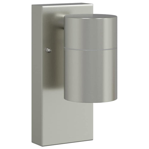 Außenwandleuchte Silber 6,5 X 10,5 X 16 Cm Und Glas