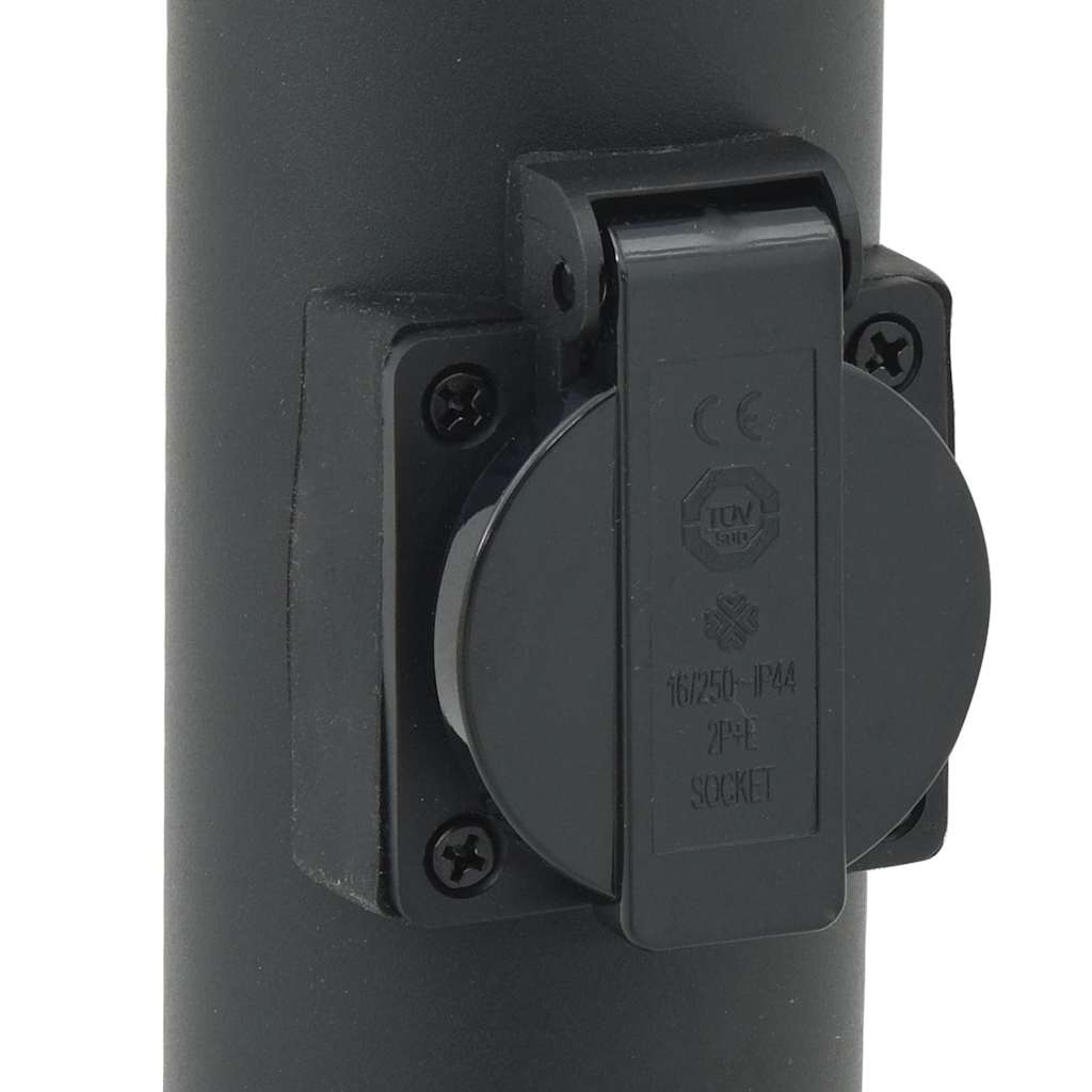 Pollerleuchten Mit Sensor&Steckdose 3Er 110 Cm Edelstahl Ip44