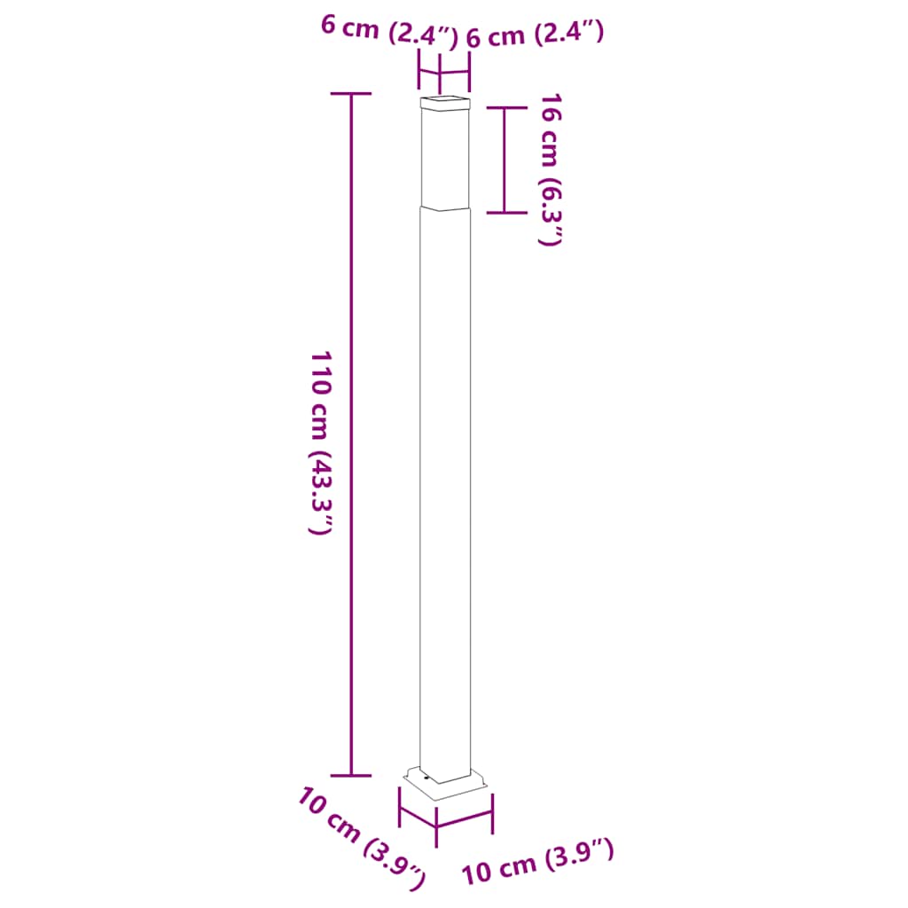 Pollerleuchte 110 Cm Edelstahl Ip44