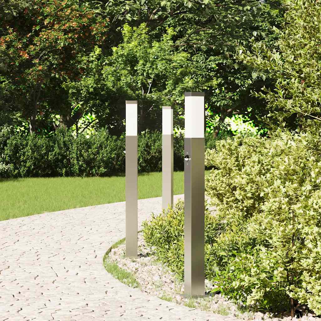 Pollerleuchten Mit Sensor 3 Stk. 80 Cm Edelstahl Ip44