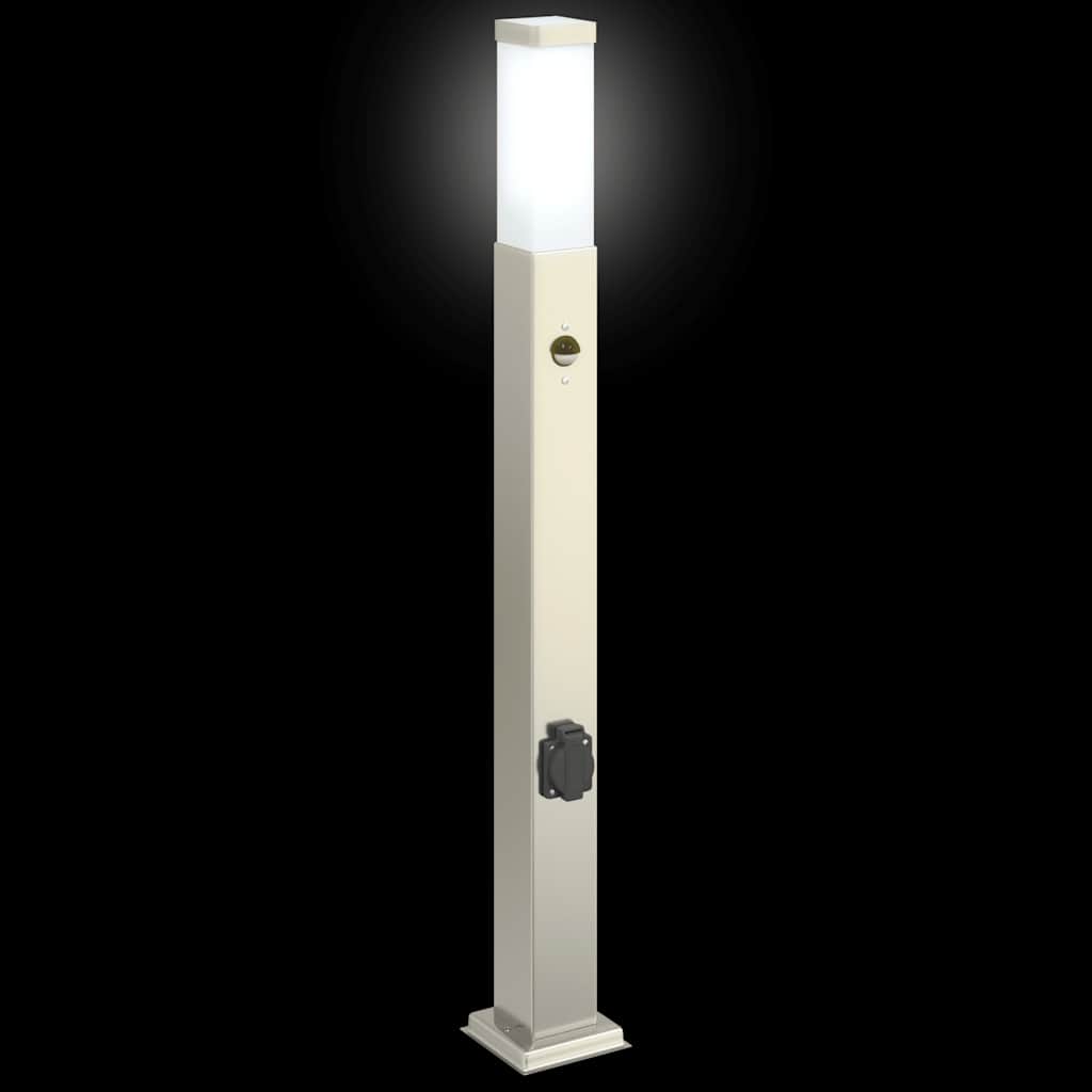 Pollerleuchte Mit Sensor&Steckdose 80 Cm Edelstahl Ip44